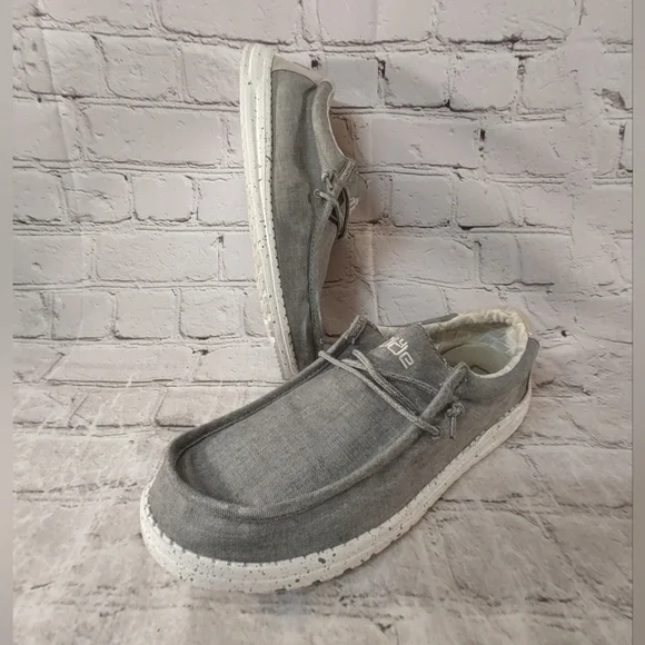 Hey Dude Wally Gray Canvas Slip-On Chukka Loafers Hey Dude Men main image 3